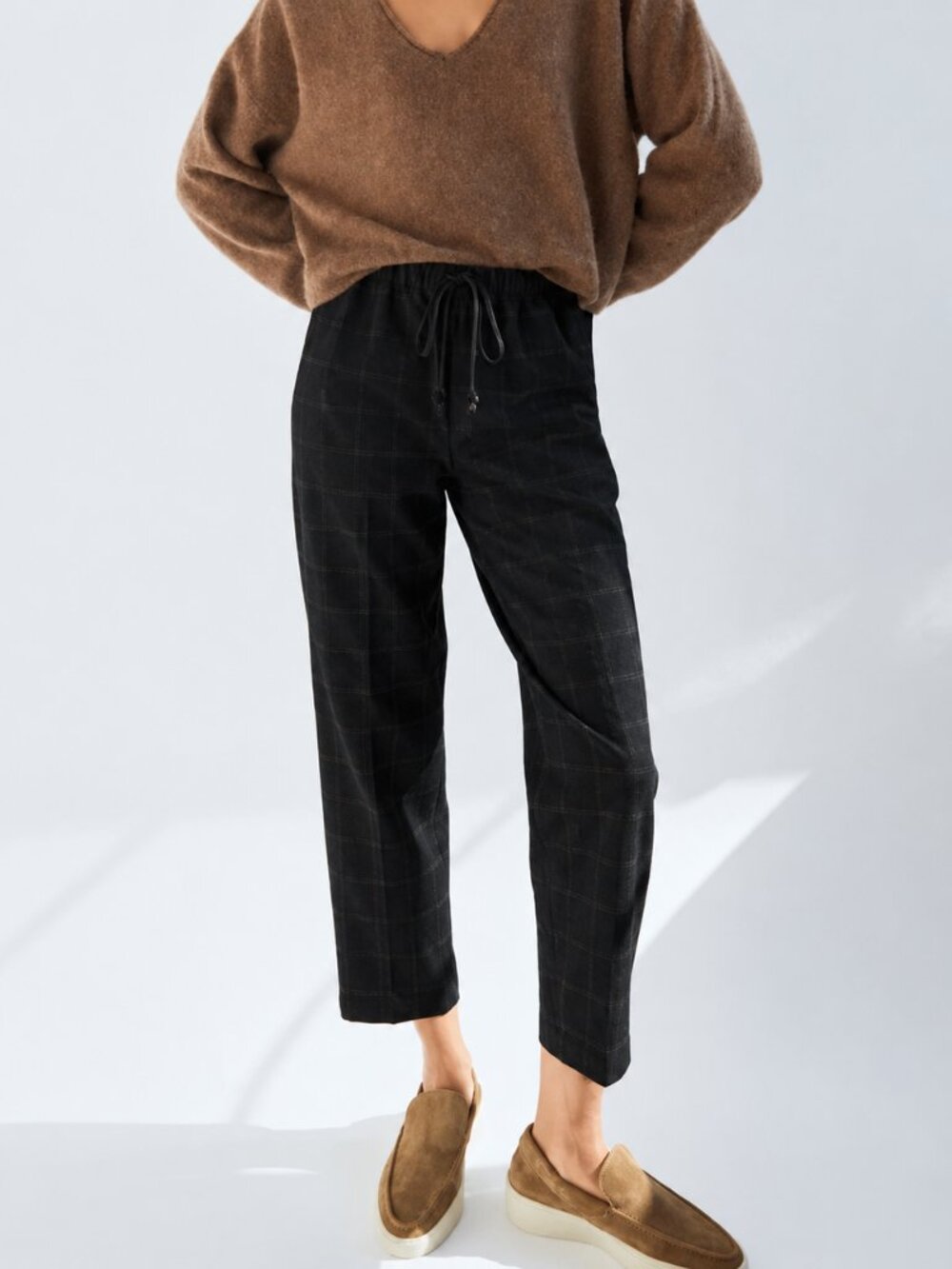 Aritzia The Group Babaton Jimmy Plaid Drawstring Pants - Size Extra Small
